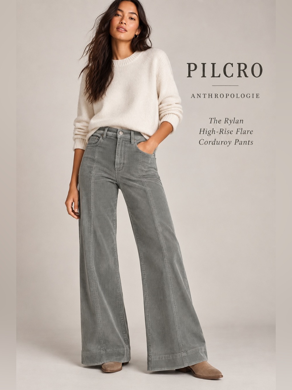 Pilcro Anthropologie NWT High-Rise Flare Corduroy Pants – Size 27